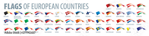Set of flags of Europe. Vector illustration