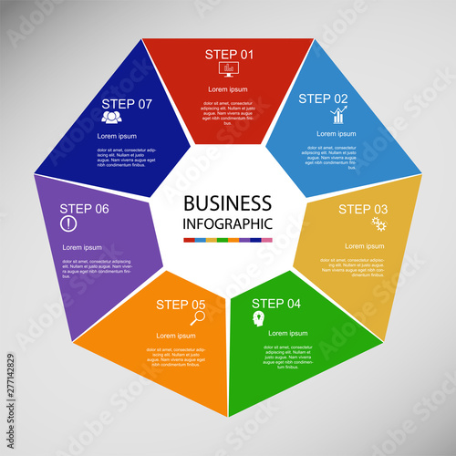 Business InfoGraphics, Geometry, Heptagon Design, Marketing presentation , section banner photo