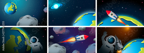 Set of space scene