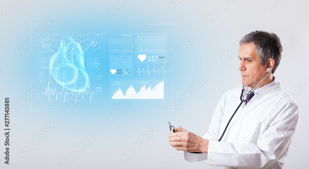 Experienced cardiologist presenting the test results Experienced cardiologist presenting the test results