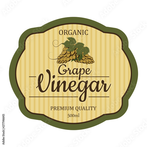 Grape Vintage vinegar label frame design for stickers and other design