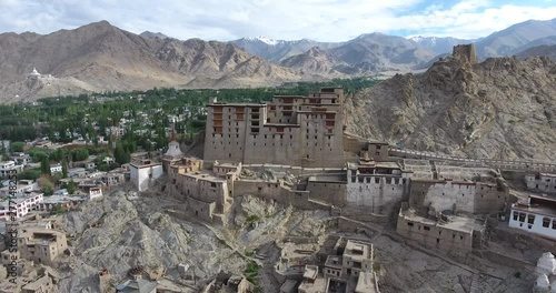 Leh Palace is a former royal palace overlooking the Ladakhi Himalayan town of Leh. A precursor to the Potala Palace in Lhasa, Tibet, the palace was built by King Sengge Namgyal in the 16th century. photo