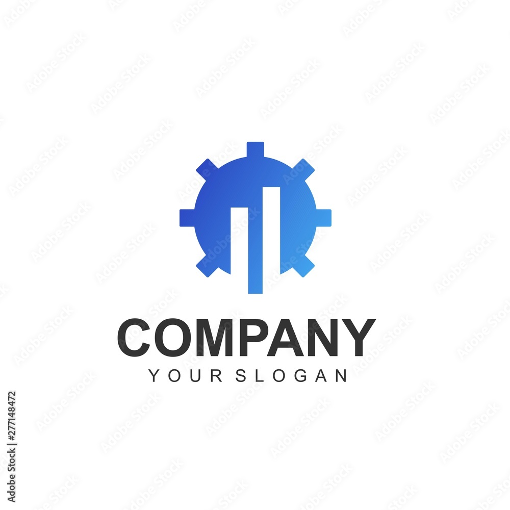 gear accounting logo template design vector