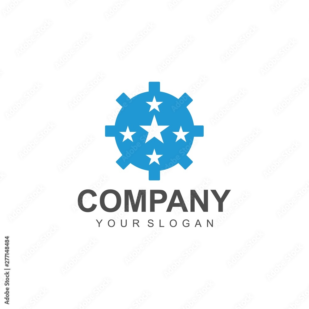 gear star logo template design vector gear star logo template design vector