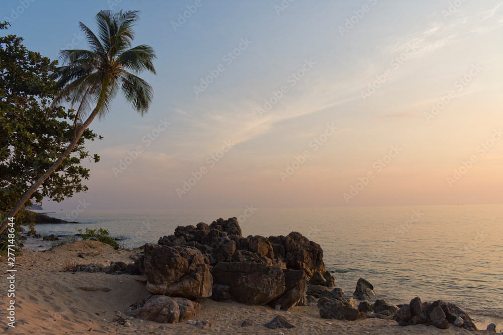 Sunset at Rocky Beach on Koh Lanta, Thailand