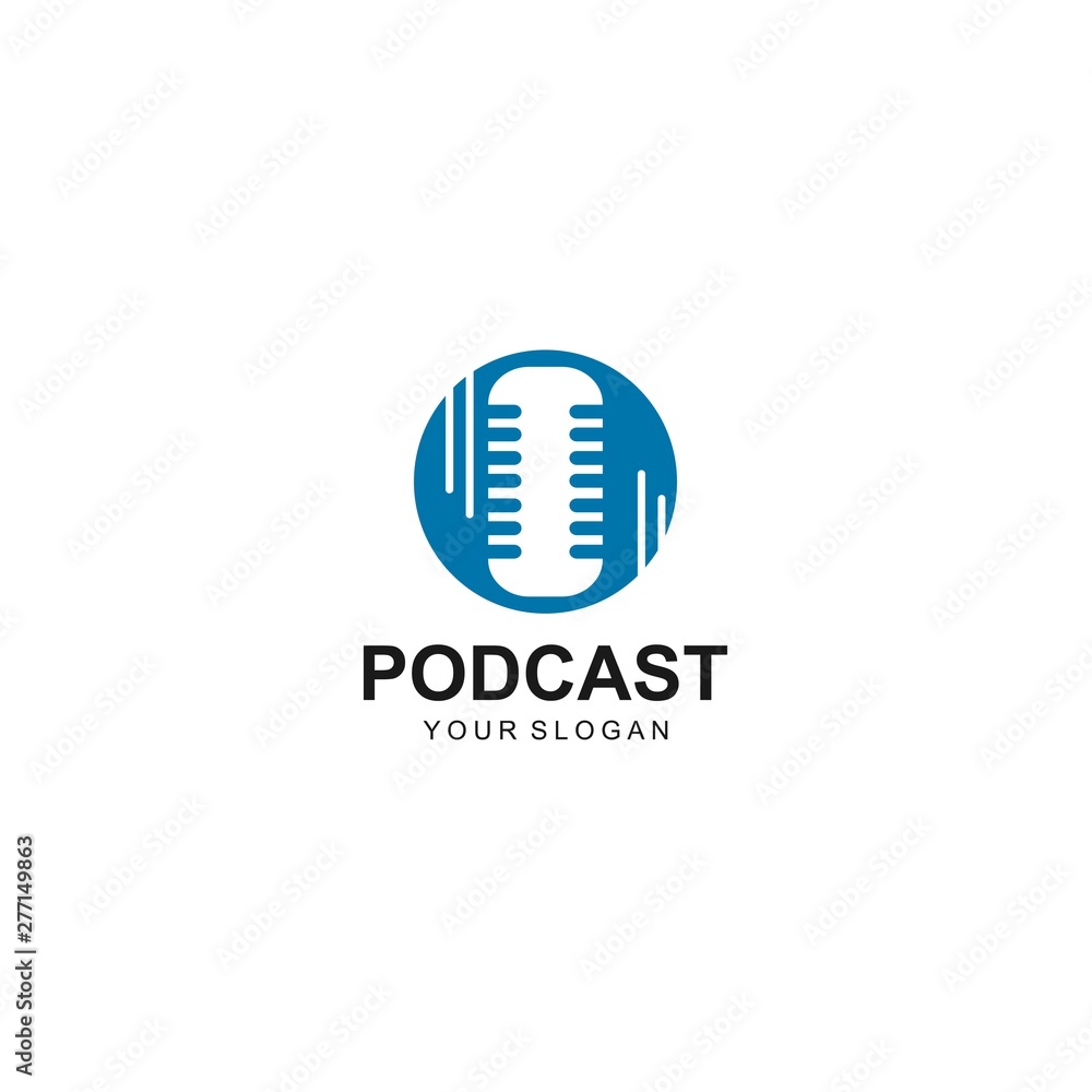 podcast logo template design vector podcast logo template design vector