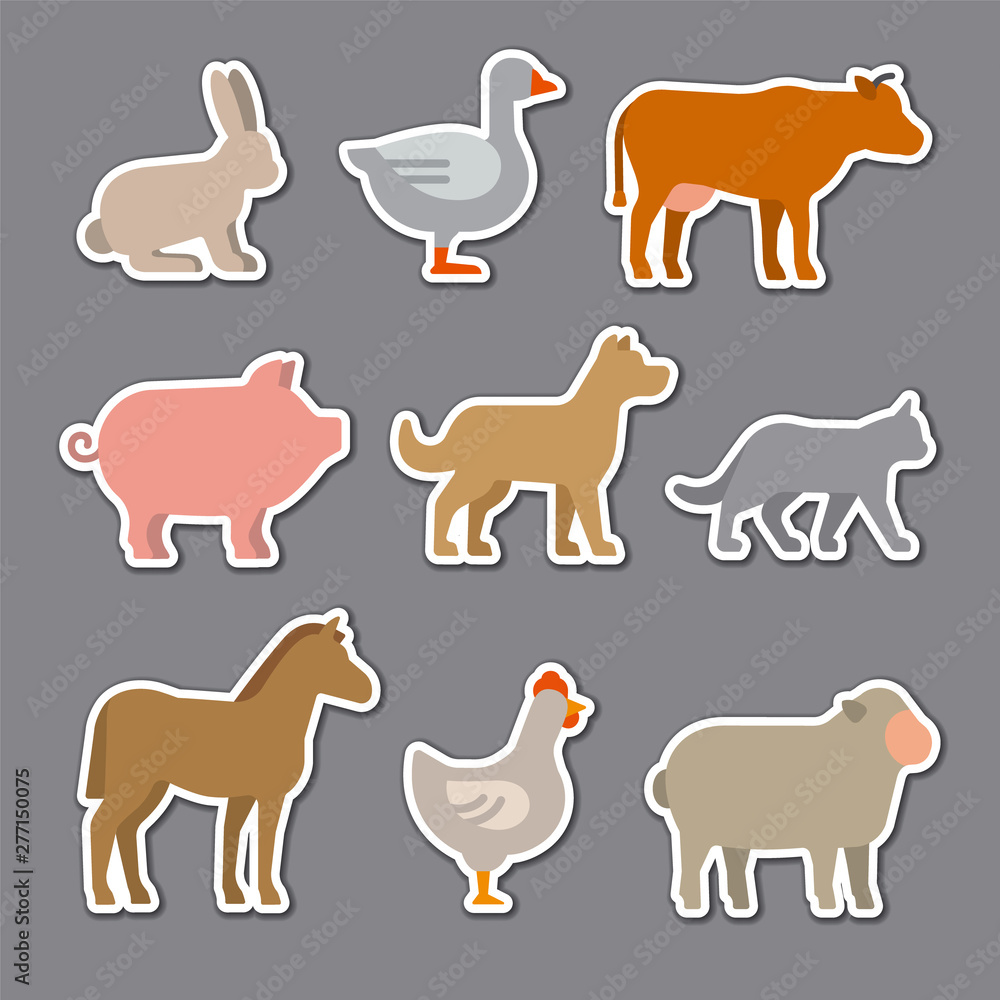 domestic animals stickers