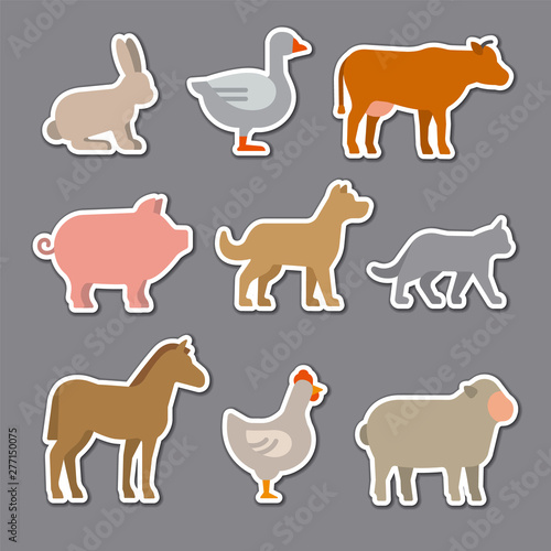 domestic animals stickers