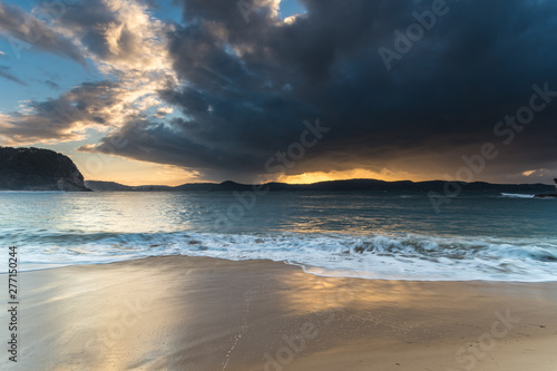 High Tide Swells Up Sunrise Seascape