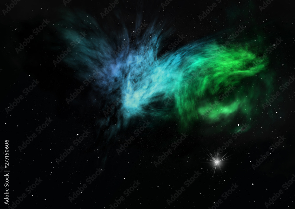 Being shone nebula. 3D rendering Being shone nebula. 3D rendering