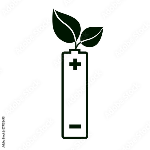 Wallpaper Mural Green energy or power line icon. Battery with green leaves. Vector Illustration Torontodigital.ca