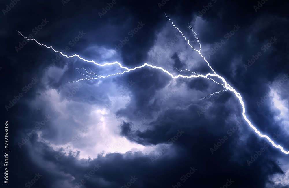 Lightning strike on a cloudy dark rainy sky. Lightning strike on a cloudy dark rainy sky.