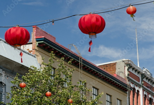 Red lanterns over Fisgard street photo