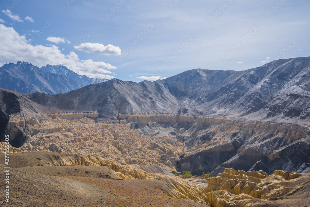 A view of slope hills of the mountain looks like the land of the moon. Called Moon Land of Lamayuru Leh, Ladakh, India. A view of slope hills of the mountain looks like the land of the moon. Called Moon Land of Lamayuru Leh, Ladakh, India.