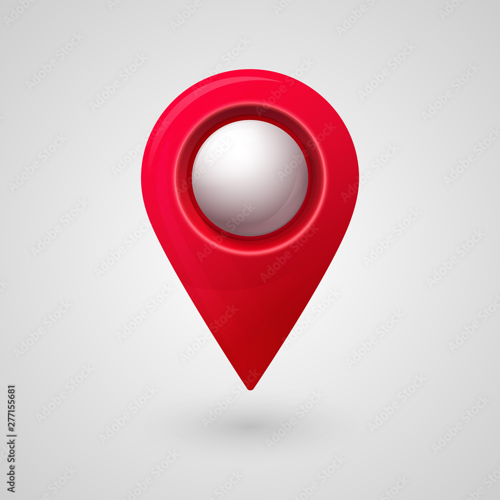 Map location pointer 3d pin with glowing glass bubble. Navigation icon for  web, banner, logo or badge. Vector Illustration. Stock Vector | Adobe Stock