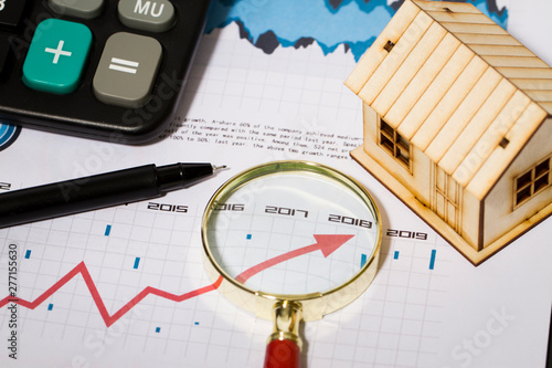 Money and house, real estate economy, property value added