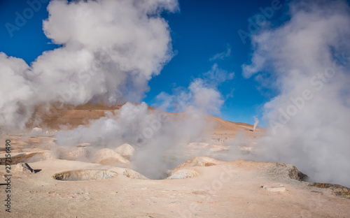 Bolivian desert and steaming geysers