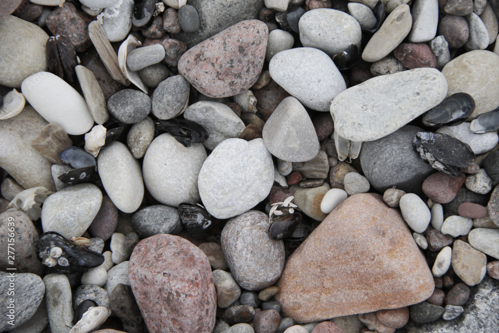 small grey white pink pebbles on the beach background small grey white pink pebbles on the beach background