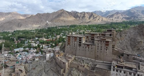 Leh Palace is a former royal palace overlooking the Ladakhi Himalayan town of Leh. A precursor to the Potala Palace in Lhasa, Tibet, the palace was built by King Sengge Namgyal in the 16th century. photo