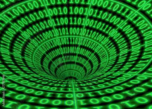 Tunnel of Binary Numbers - 3D