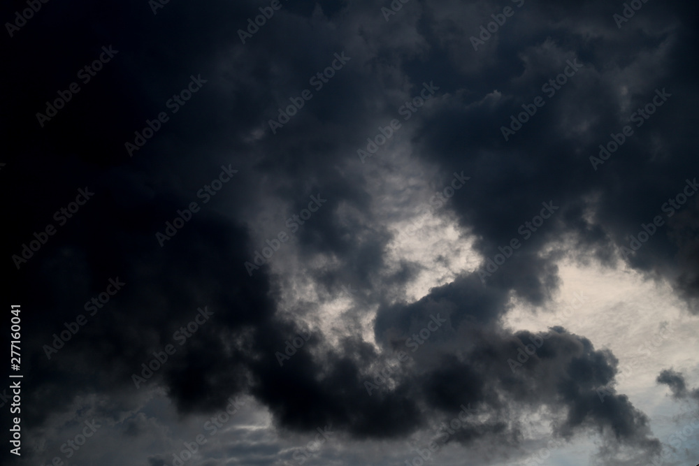 Scenery of black thunderstorm cloudy sky in rainy season. Scenery of black thunderstorm cloudy sky in rainy season.