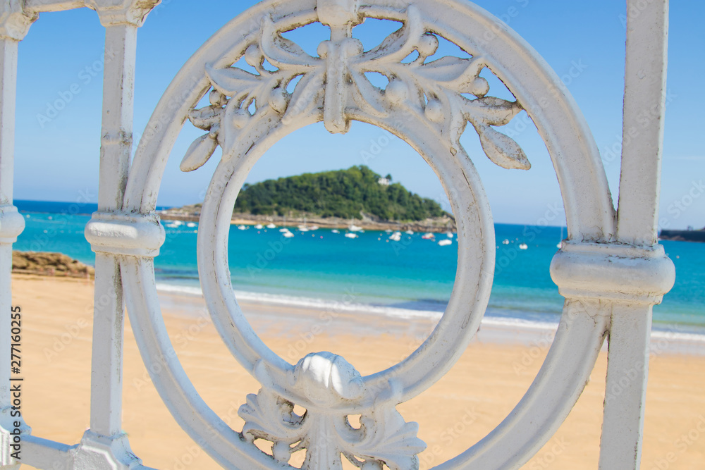 shell beach in san sebastian, donostia, guipuzcoa shell beach in san sebastian, donostia, guipuzcoa