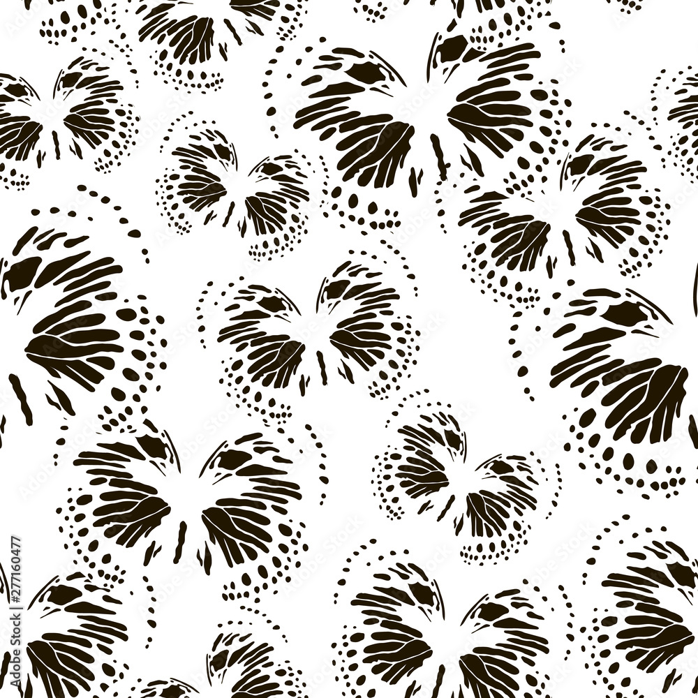 Butterfly silhouette seamless pattern