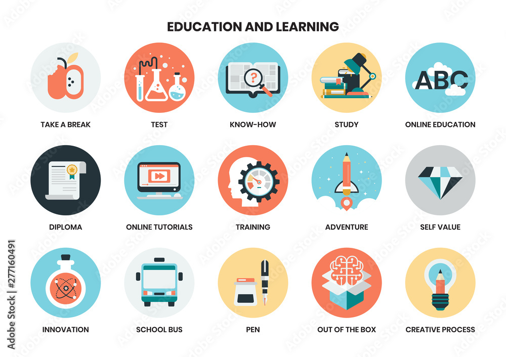education icons set for business education icons set for business