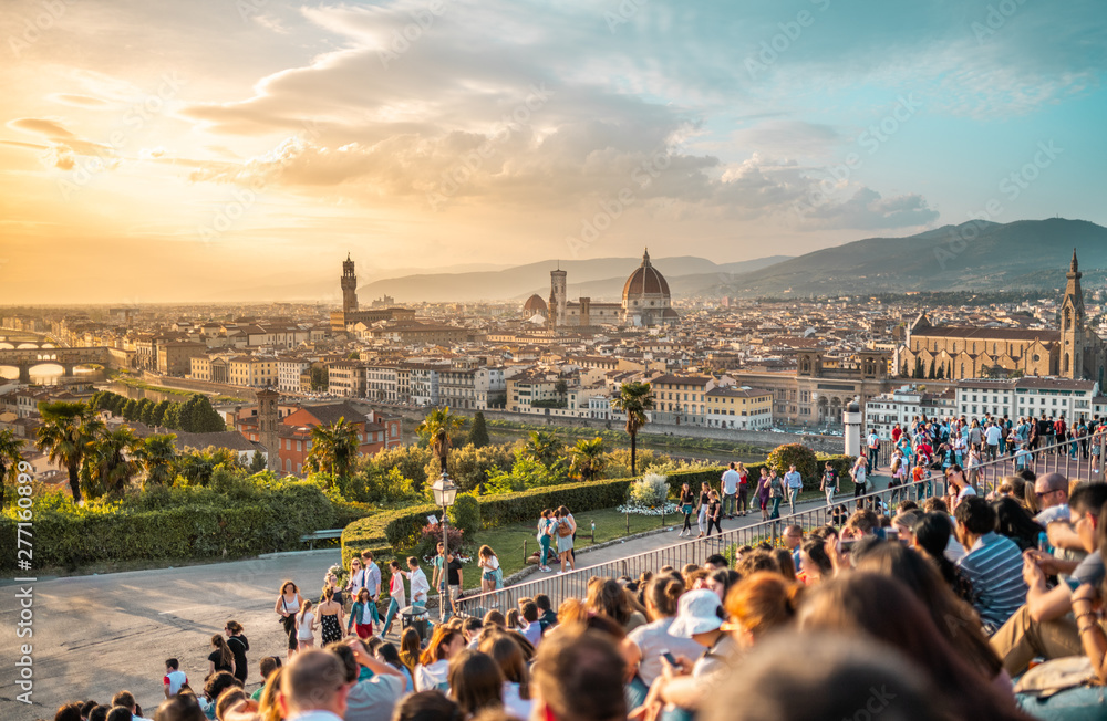 Fototapeta premium Florence panorama, sunset over Firenze - Piazzale Michelangelo, Italy