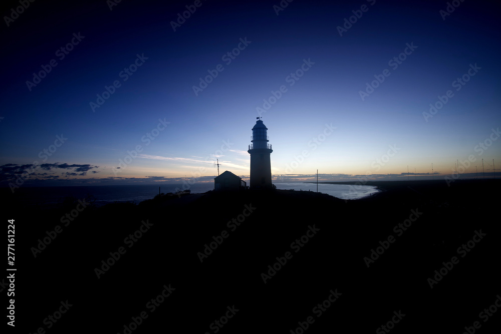 Leuchtturm in Exmouth beim Sonnenaufgang