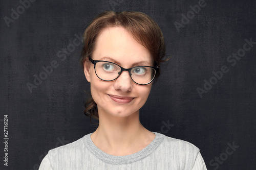 Portrait of cute girl with eyeglasses