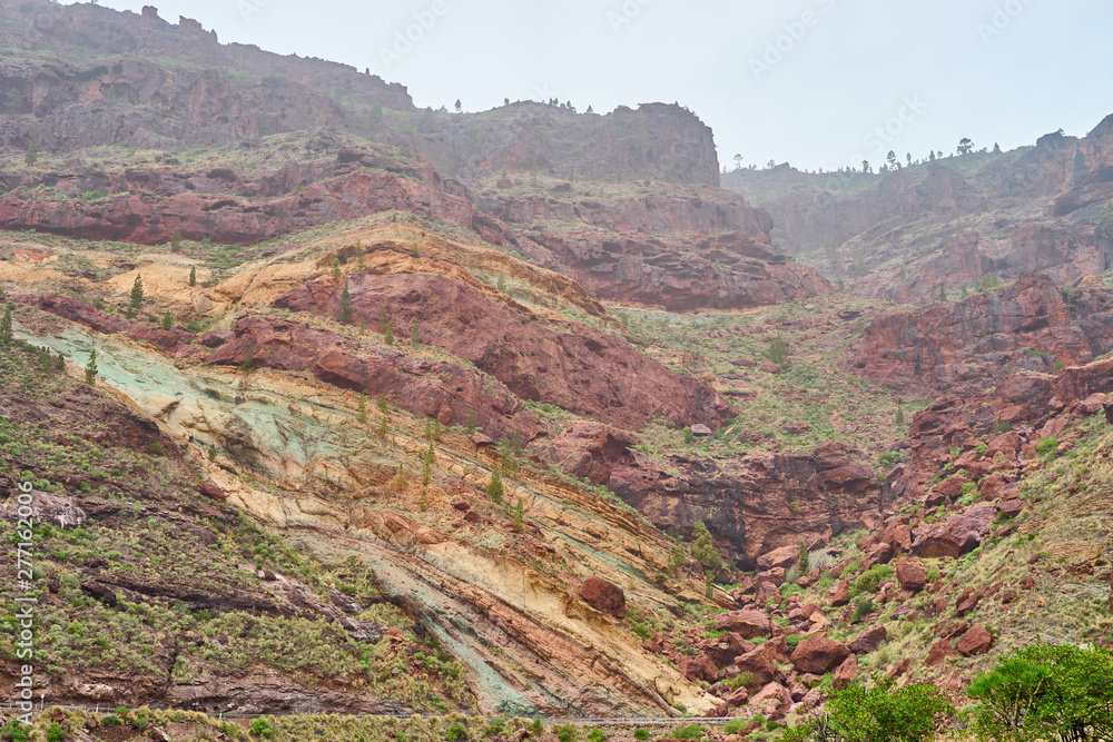 Natural phenomenon of the colorful mountains in the west of the island of Gran Canaria / so-called Natural phenomenon of the colorful mountains in the west of the island of Gran Canaria / so-called