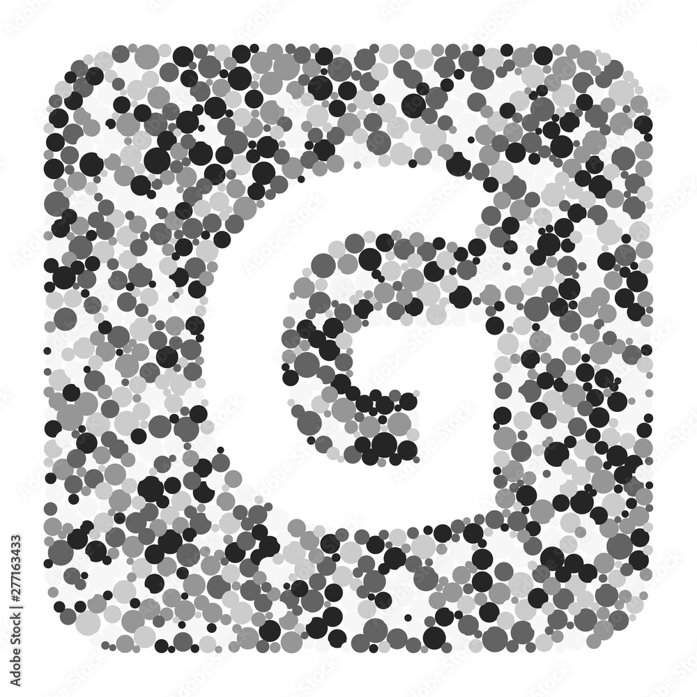 G letter color distributed circles dots illustration G letter color distributed circles dots illustration
