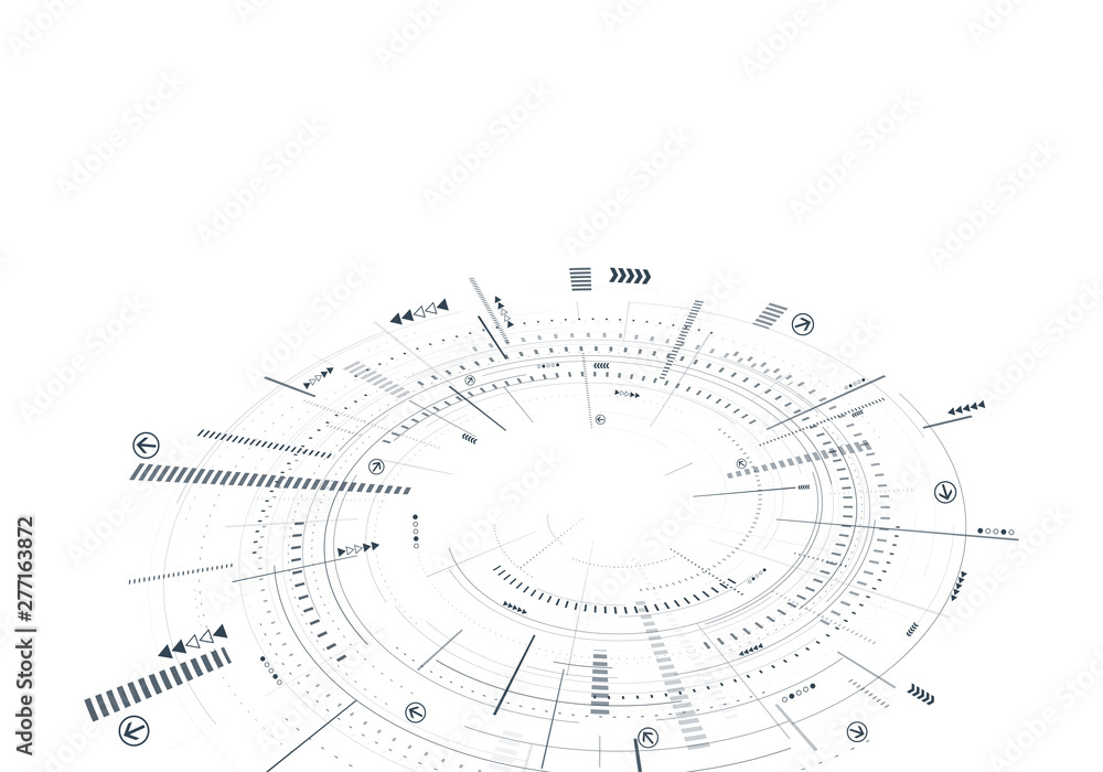Abstract 3d futuristic illustration. White background with lines and small elements. Modern technology eps 10 vector. Abstract 3d futuristic illustration. White background with lines and small elements. Modern technology eps 10 vector.