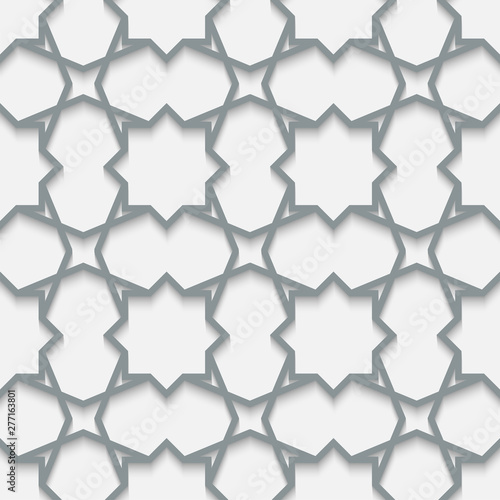 Arabic seamless ornament. Islamic geometric background. Eps 10 illustration.