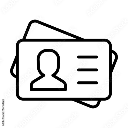 Id card icon vector. Identity tag vector illustration symbol. Driver licence logo.