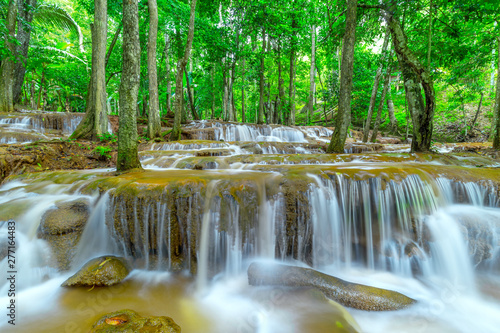 Waterfall in Tropical Rain forest  Pa Wai Waterfall Tak Province  Thailand