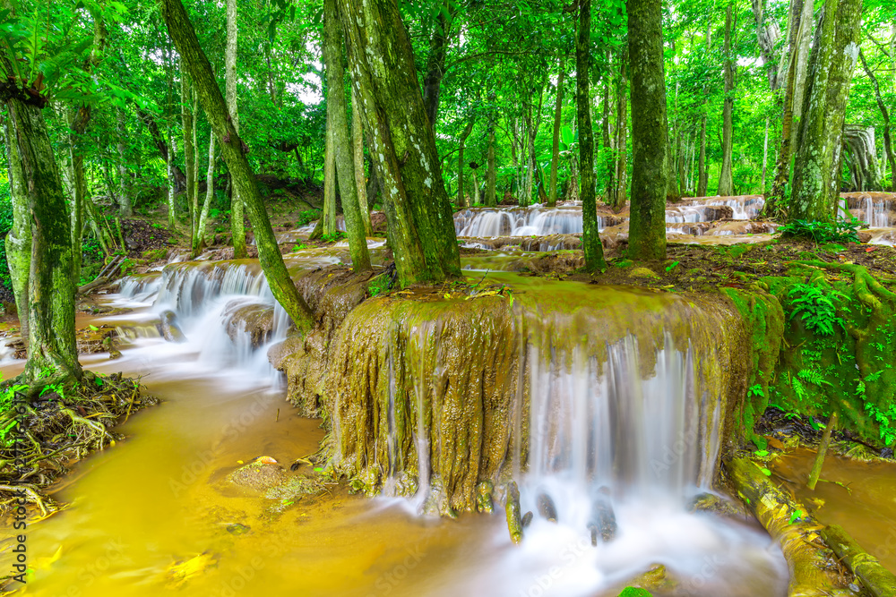 Waterfall in Tropical Rain forest ,Pa Wai Waterfall,Tak Province, Thailand Waterfall in Tropical Rain forest ,Pa Wai Waterfall,Tak Province, Thailand