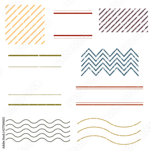 Blank postal stamps set.illustration vector