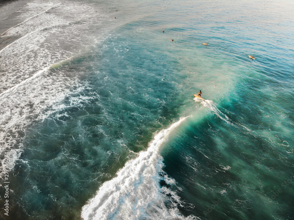 Aerial View of Surfing at San Juan, La Union - The Philippines