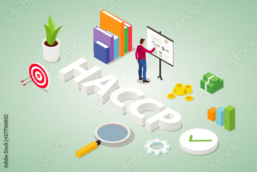 haccp hazard analysis and critical control points business concept for risk management with isometric modern flat style - vector