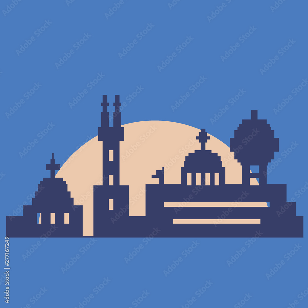 pixel silhouette of church pixel silhouette of church