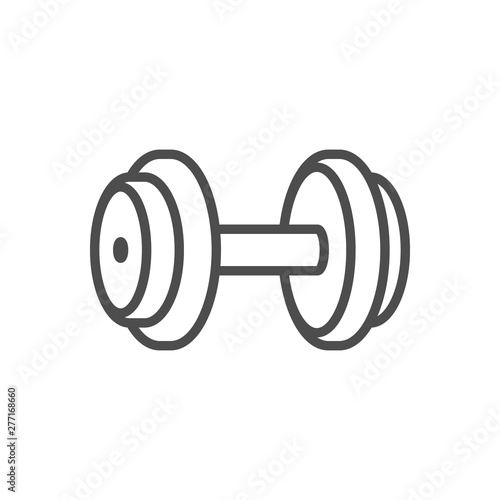 Dumbbell line outline icon, fitness equipment sign