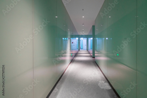 Entrance hall and empty floor tile, interior space