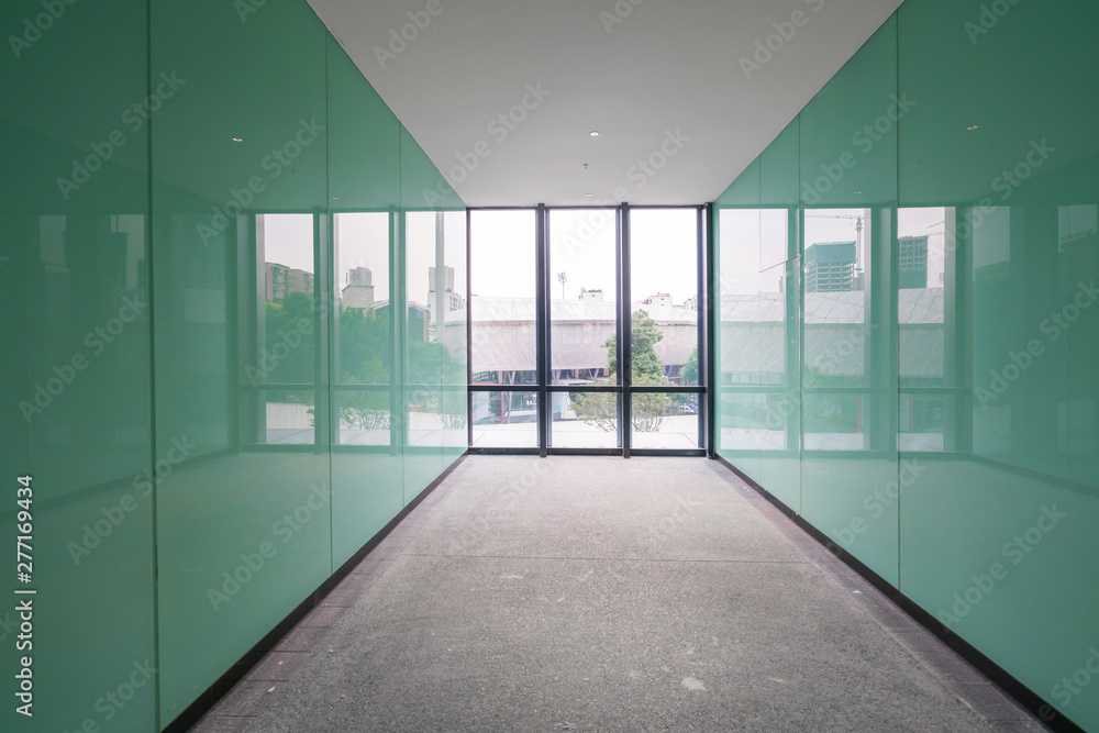 Entrance hall and empty floor tile, interior space Entrance hall and empty floor tile, interior space