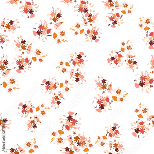 elementary usual fantasy flowers Colorful paisley wallpaper. Print design vector illustration.