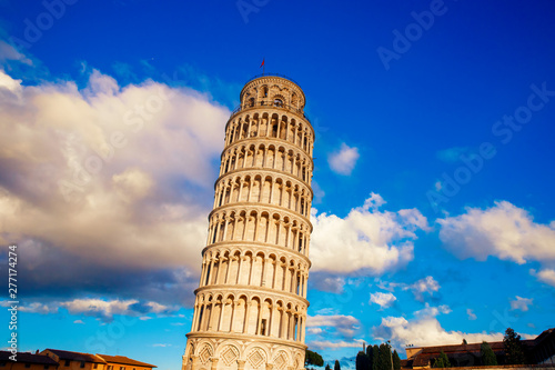 Leaning Tower sunny day in Pisa  Italy.