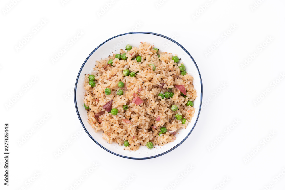 Japan rice fired with peas and chopstick Japan rice fired with peas and chopstick