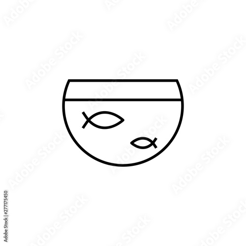 aquarium, flat icon isolated on white background