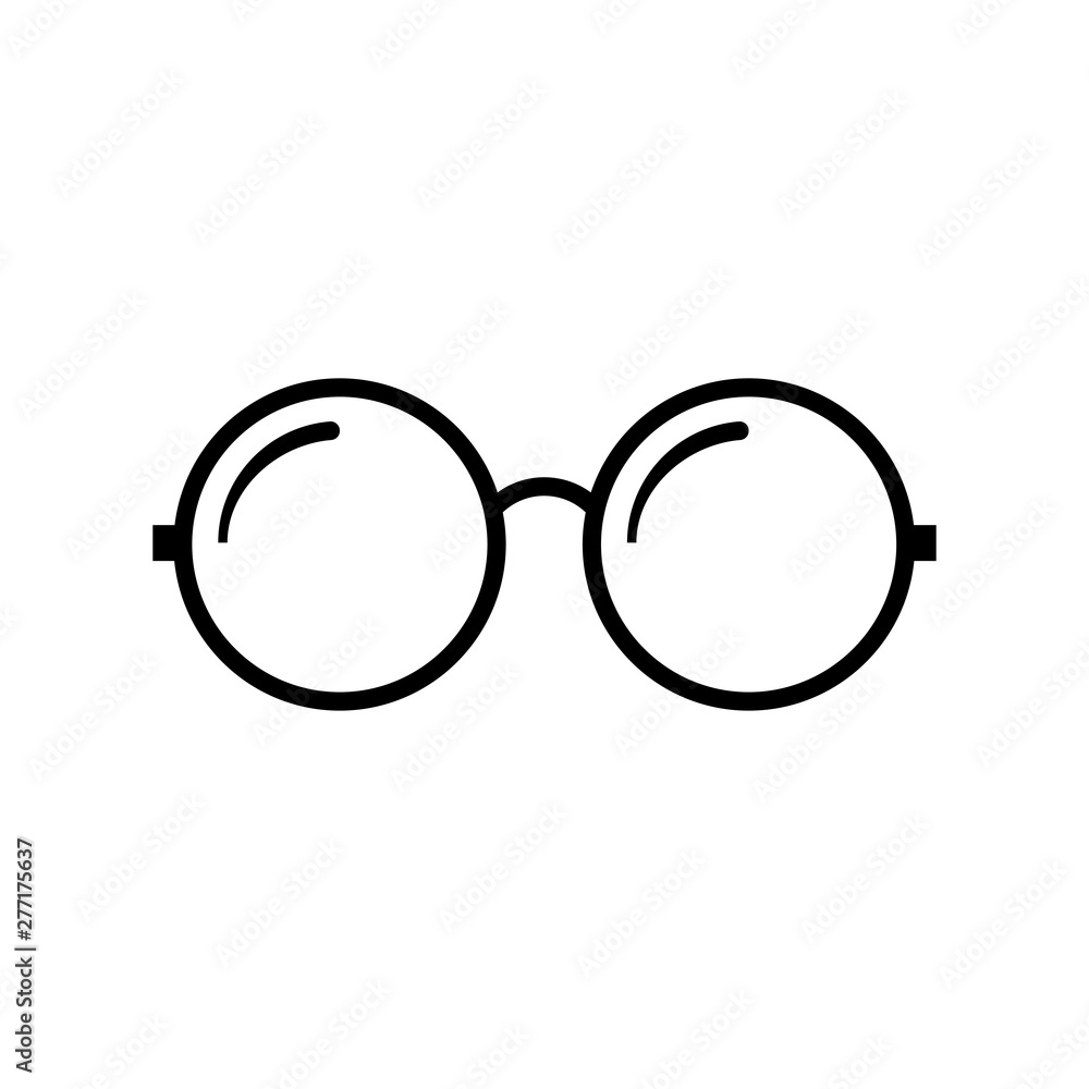 Glasses icon. Flat vector illustration in black on white background. EPS 10 Glasses icon. Flat vector illustration in black on white background. EPS 10